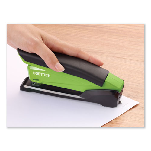 InPower Spring-Powered Desktop Stapler, 20-Sheet Capacity, Green