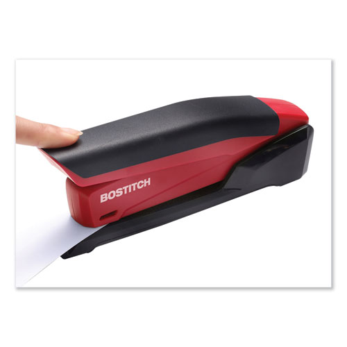 Image of InPower Spring-Powered Desktop Stapler with Antimicrobial Protection, 20-Sheet Capacity, Red/Black
