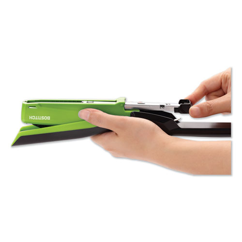 Image of InPower Spring-Powered Desktop Stapler with Antimicrobial Protection, 20-Sheet Capacity, Green/Black