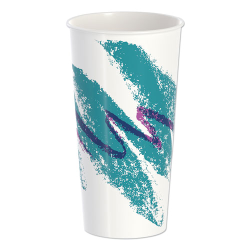 DOUBLE SIDED POLY PAPER COLD CUPS, 21 OZ, JAZZ DESIGN, 50/PACK, 20 PACKS/CARTON