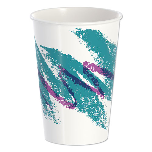 DOUBLE SIDED POLY PAPER COLD CUPS, 16 OZ, JAZZ DESIGN, 50/PACK, 20 PACKS/CARTON