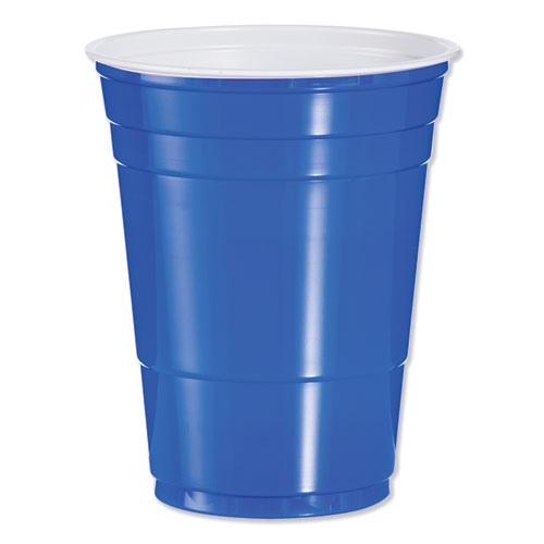 SOLO PLASTIC PARTY COLD CUPS, 16OZ, BLUE, 50/BAG, 20 BAGS/CARTON