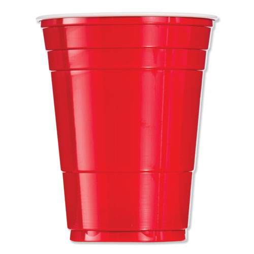 Image of Dart® Solo Party Plastic Cold Drink Cups, 16 Oz, Red, 50/Pack