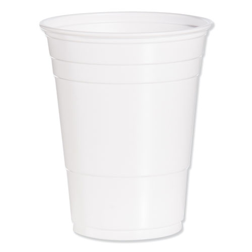 SOLO PARTY PLASTIC COLD DRINK CUPS, 16-18 OZ, WHITE, 50/BAG, 1000/CARTON
