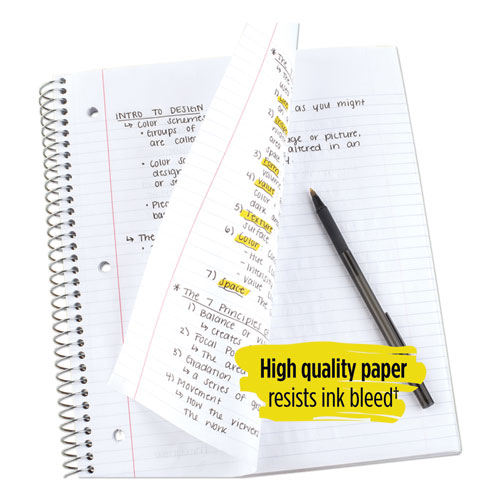 Image of Five Star® Wirebound Notebook With Two Pockets, 1-Subject, Medium/College Rule, Green Cover, (100) 11 X 8.5 Sheets