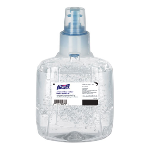PURELL® Advanced Hand Sanitizer Green Certified Gel Refill, For LTX-12 Dispensers, 1,200 mL, Fragrance-Free