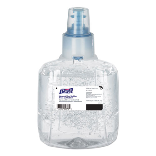Purell® Advanced Hand Sanitizer Green Certified Gel Refill, For Ltx-12 Dispensers, 1,200 Ml, Fragrance-Free, 2/Carton