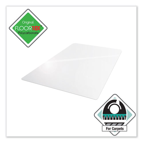 Image of Floortex® Cleartex Ultimat Polycarbonate Chair Mat For Low/Medium Pile Carpet, 48 X 53, Clear
