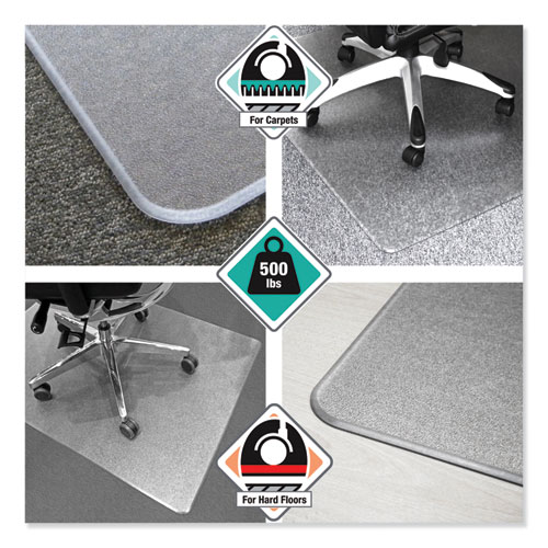 Image of Floortex® Cleartex Megamat Heavy-Duty Polycarbonate Mat For Hard Floor/All Carpet, 46 X 53, Clear
