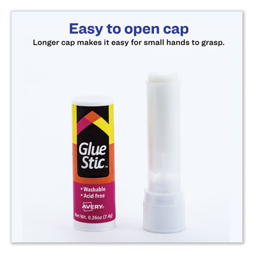 Image of Permanent Glue Stic, 0.26 oz, Applies White, Dries Clear