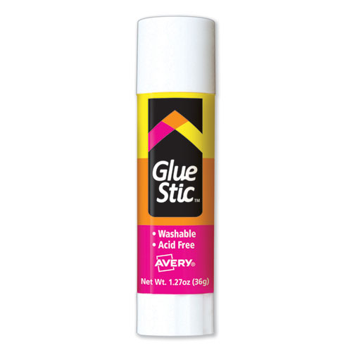 Image of Permanent Glue Stic Value Pack, 1.27 oz, Applies White, Dries Clear, 6/Pack