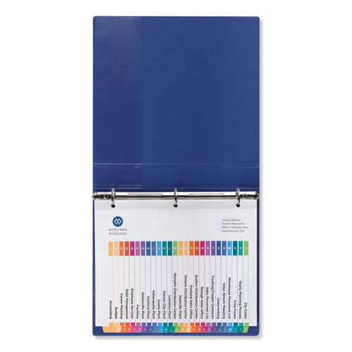 Image of Customizable Table of Contents Ready Index Dividers with Multicolor Tabs, 26-Tab, A to Z, 11 x 8.5, White, 1 Set