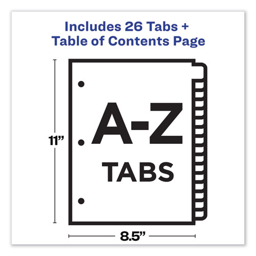 Customizable TOC Ready Index Multicolor Dividers, 26-Tab, Letter
