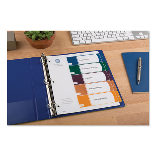 Image of Customizable Table of Contents Ready Index Dividers with Multicolor Tabs, 5-Tab, 1 to 5, 11 x 8.5, Translucent, 1 Set
