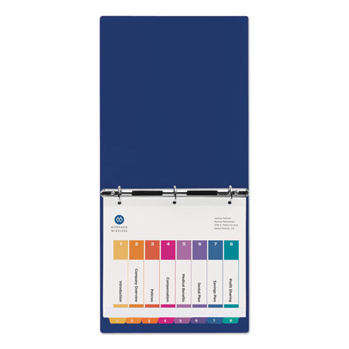 Image of Customizable TOC Ready Index Multicolor Tab Dividers, Extra Wide Tabs, 8-Tab, 1 to 8, 11 x 9.25, White, 1 Set