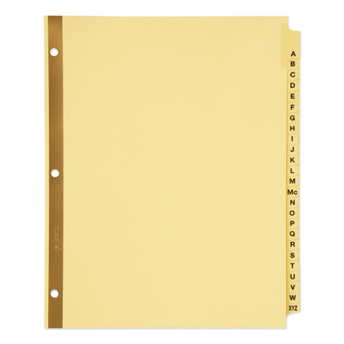 Image of Preprinted Laminated Tab Dividers with Gold Reinforced Binding Edge, 25-Tab, A to Z, 11 x 8.5, Buff, 1 Set