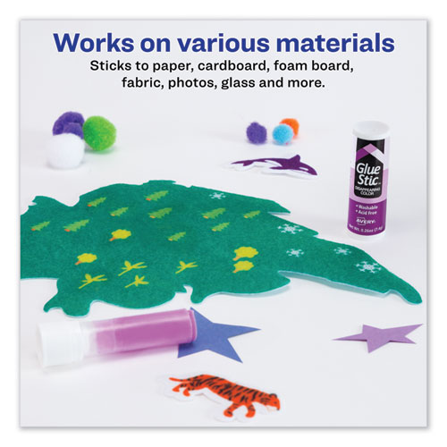 Image of Avery® Permanent Glue Stic Value Pack, 0.26 Oz, Applies Purple, Dries Clear, 18/Pack