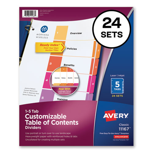 Avery Customizable Toc Ready Index, Tri Valley Landscape Supply