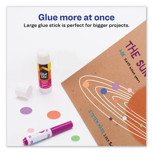 Image of Permanent Glue Stic, 1.27 oz, Applies White, Dries Clear