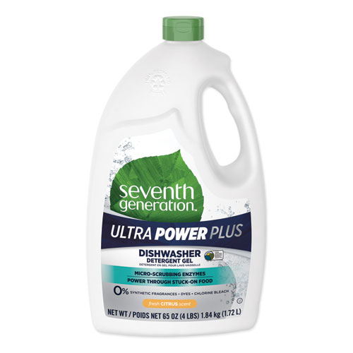 Seventh Generation® Natural Automatic Dishwasher Gel, Ultra Power Plus, Fresh Citrus, 65 Oz Bottle