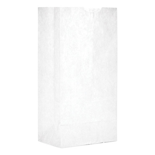 Grocery Paper Bags, 30 lb Capacity, #4, 5 x 3.33 x 9.75, White, 500 Bags  - Lighthouse Office Supply