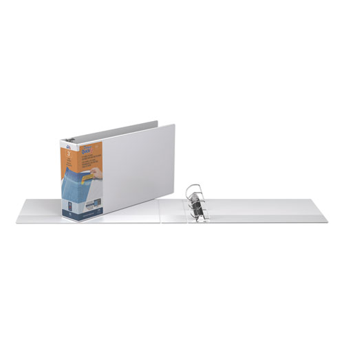 Image of Stride Quickfit Ledger D-Ring View Binder, 3 Rings, 3" Capacity, 11 X 17, White