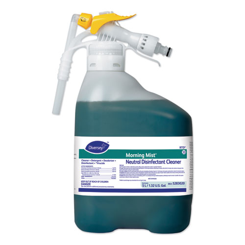 Morning Mist Neutral Disinfectant Cleaner, Fresh, 1.32 gal Bottle RTD Spray Bottle
