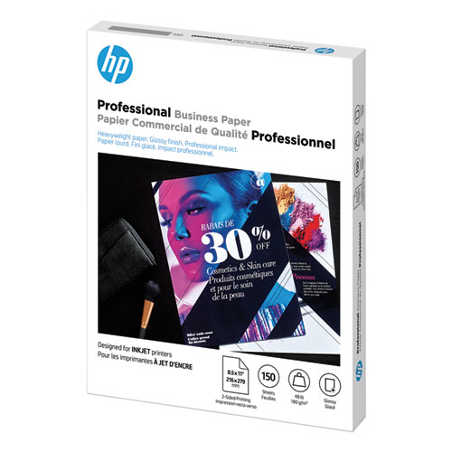 Image of Hp Inkjet Brochure Paper, 98 Bright, 48 Lb Bond Weight, 8.5 X 11, White, 150/Pack