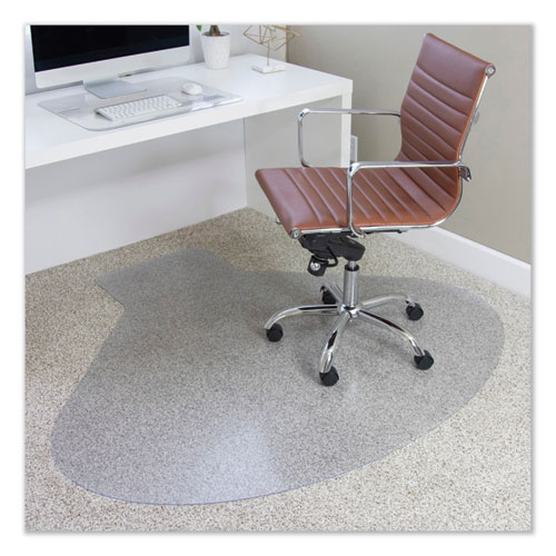 Image of Es Robbins® Everlife Chair Mats For Medium Pile Carpet, Contour,  66 X 60, Clear