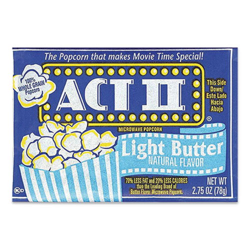 Act II® Microwave Popcorn, Light Butter, 2.75 oz Bag, 36/Carton