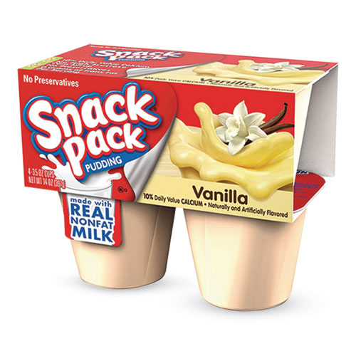 Pudding Cups, Vanilla, 3.5 oz Cup, 48/Carton