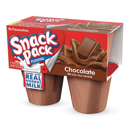 Snack Pack® Pudding Cups, Chocolate, 3.5 oz Cup, 48/Carton