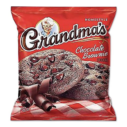 Grandma's® Cookies - Single Serve, Chocolate Brownie, 2.5 oz Packet, 60/Carton