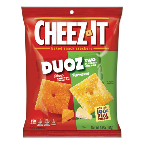 Sunshine® Cheez-it Duoz Crackers, Sharp Cheddar and Parmesan, 4.3 oz Bag, 6/Pack