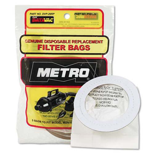 DataVac® Replacement Bags for Handheld Steel Vacuum/Blower, 5/Pack