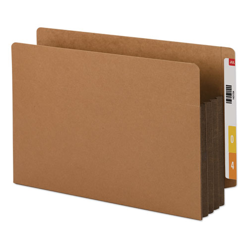 REDROPE DROP-FRONT END TAB FILE POCKETS W/ FULLY LINED COLORED GUSSETS, 3.5" EXP, LEGAL SIZE, REDROPE/DARK BROWN, 10/BOX