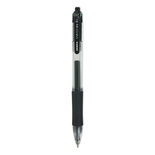 Zebra Sarasa Dry X20 0.7mm Black Gel Ink Retractable Rollerball Pen Box of 12 