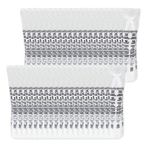 Image of Foam Drink Cups, 12 oz, White, 1,000/Carton