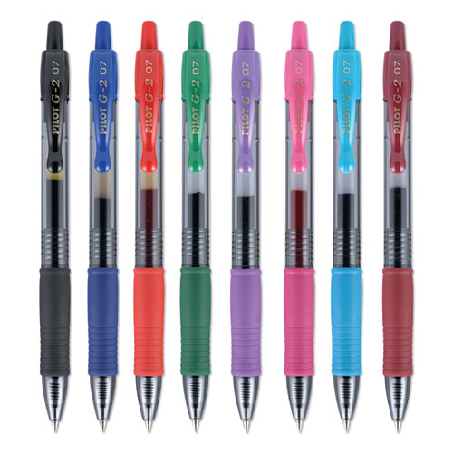 G2 Premium Gel Pen, Retractable, Fine 0.7 mm, Assorted Ink and Barrel Colors, 8/Pack