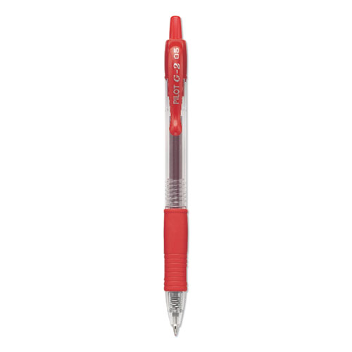 G2 Premium Gel Pen, Retractable, Extra-Fine 0.5 mm, Red Ink, Smoke Barrel, Dozen