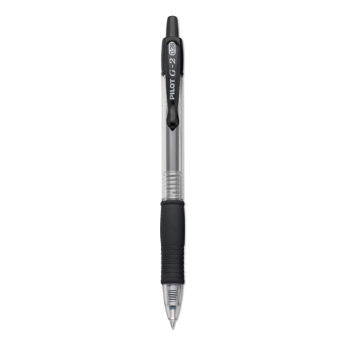 G2 Premium Retractable Gel Pen, 0.38mm, Black Ink, Clear/Black Barrel, Dozen