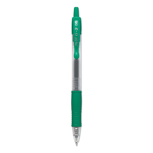 G2 Premium Gel Pen, Retractable, Extra-Fine 0.5 mm, Green Ink, Smoke Barrel, Dozen