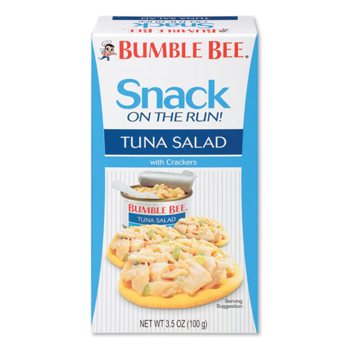 Snack on the Run Tuna Salad with Crackers, 3.5 oz Pack, 12/Carton