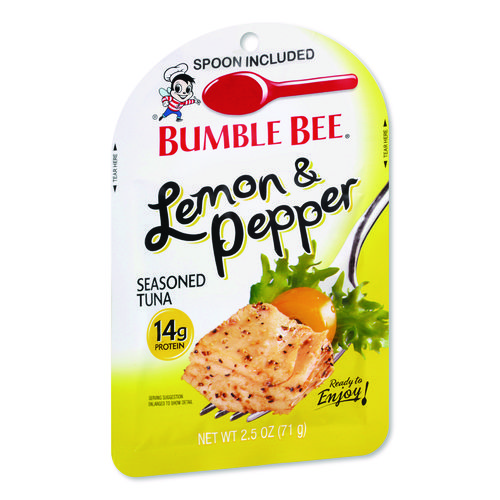 Bumble Bee® Ready To Enjoy Seasoned Tuna, Lemon And Pepper, 2.5 Oz Pouch, 12/Carton