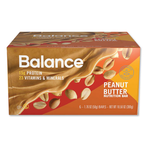 40-30-30 Nutrition Bar, Peanut Butter, 1.76 oz, 6/Box