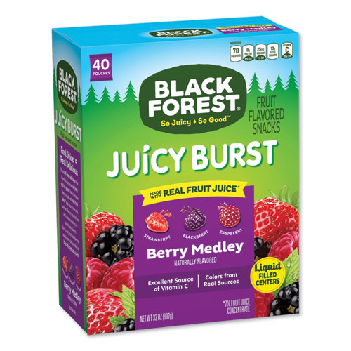 Juicy Burst Fruit Flavored Snack, Berry Medley, 32 oz, 40/Box
