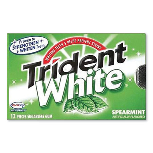 Sugar-Free Gum, White Spearmint, 16 Sticks/Pack, 9 Packs/Box