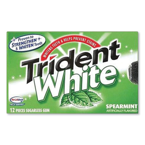 Trident® Sugar-Free Gum, White Spearmint, 16 Sticks/Pack, 9 Packs/Box