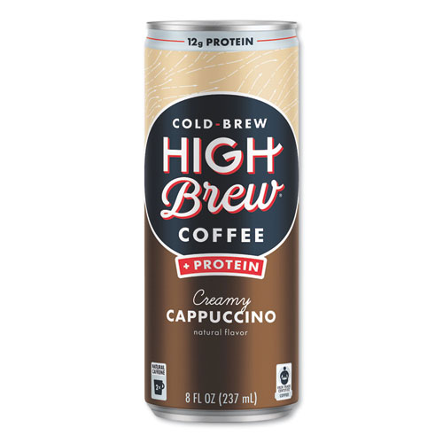 Cold Brew Coffee + Protein, Creamy Cappuccino, 8 oz Can, 12/Pack