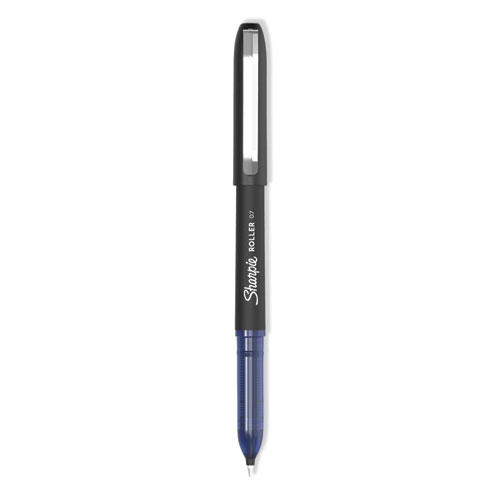 Roller Ball Stick Pen, Medium 0.7 mm, Blue Ink/Barrel, Dozen